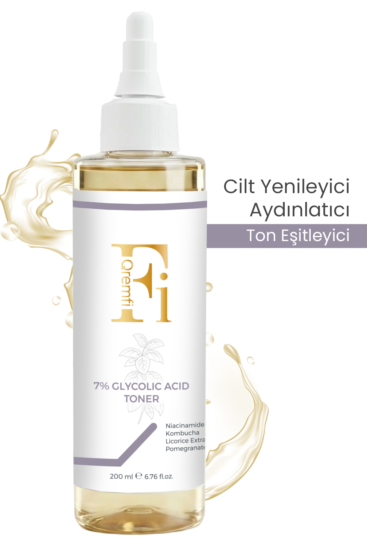 Qremfi Cilt Yenileyici, Aydınlatıcı ve Ton Eşitleyici %7 Glikolik Asit Tonik 200 ml