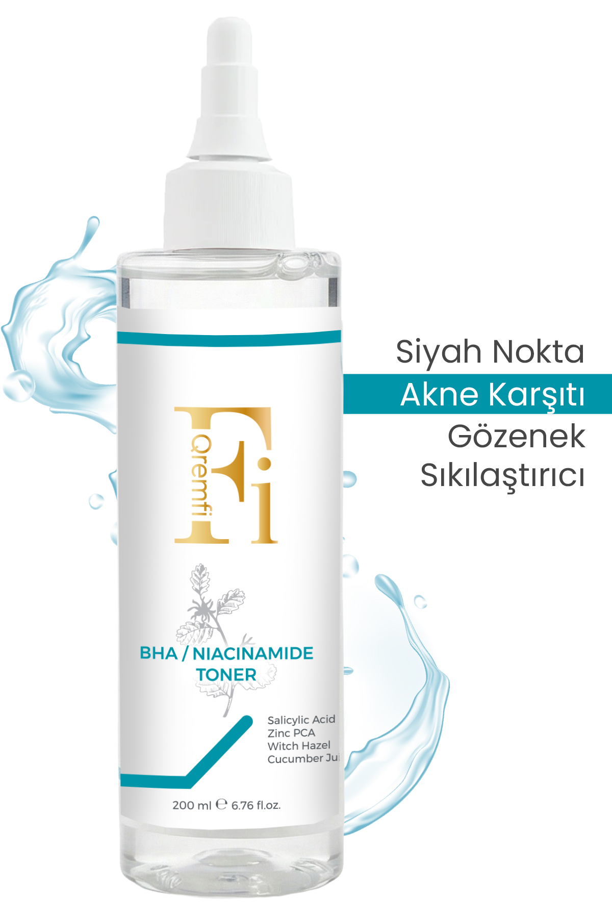 Qremfi Akne Karşıtı Gözenek Sıkılaştırıcı BHA Salisilik ve Niacinamide Tonik 200 ml